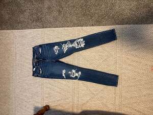 American Eagle Next Level Stretch Distressed Jeggings Blue Size 10 Long